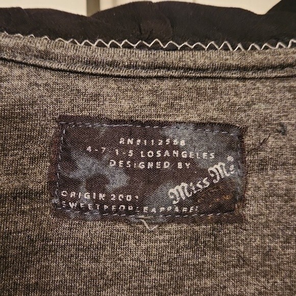 Miss Me Distressed Studded & Embellished Button-Up Gray Cardigan Size S - Picture 2 of 9